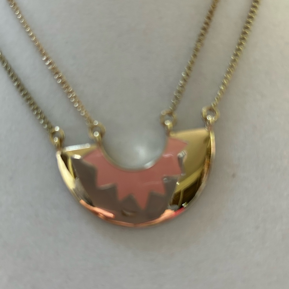 BCBGeneration gold tone and pink necklace